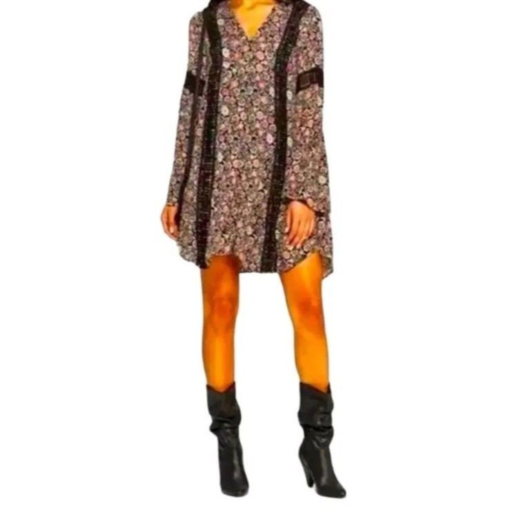 Knox Rose Floral Bell Sleeve Boho Short Dress Size Large Women’s
